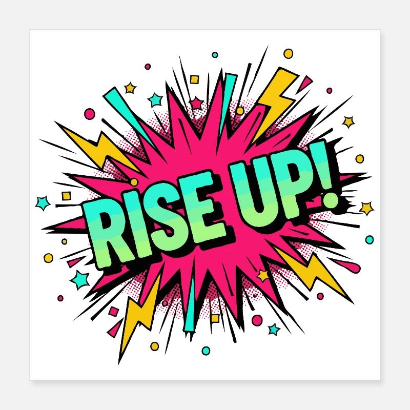 Rise Up Burst Bold Comic Poster 16" x 16" (40x40 cm)