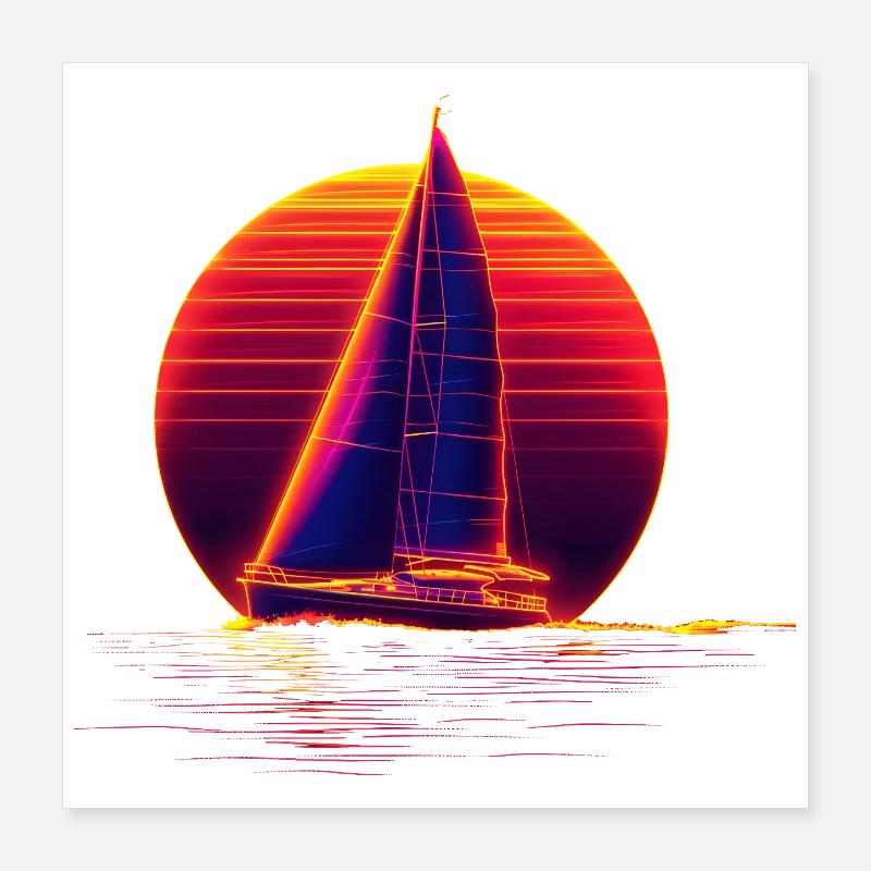 Retro Sailing Poster 40 x 40 cm