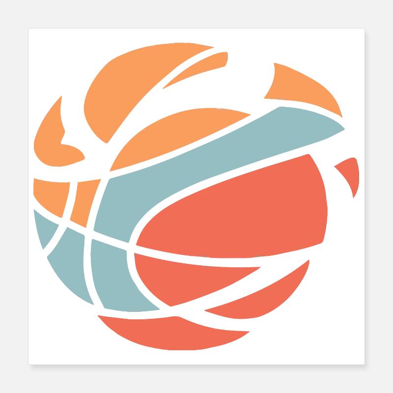 Explosion abstraite du basket-ball Poster 40 x 40 cm