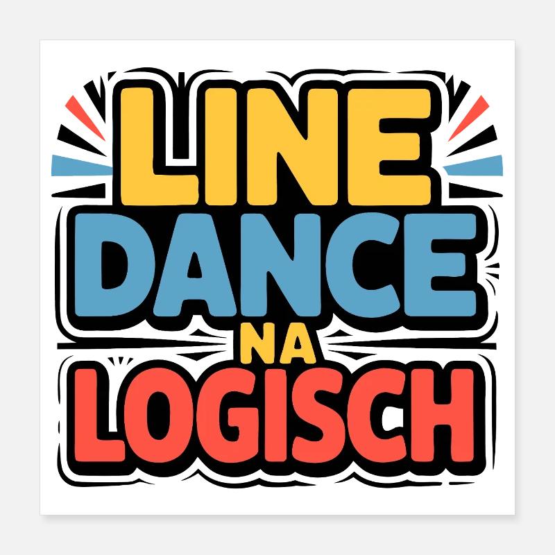 Line Dance Logisch Poster 40x40 cm