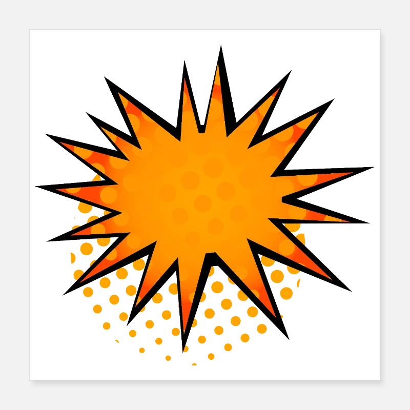 Halbton-Comic Starburst-Rand Poster 40x40 cm