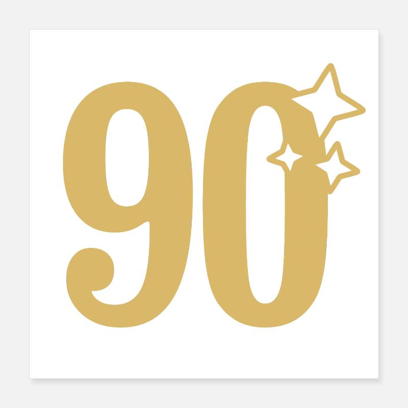 90e anniversaire 90e Étoile d’or Poster 40 x 40 cm