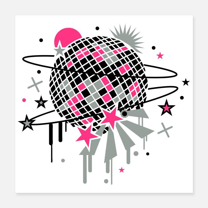 Disco Kugel Poster 40x40 cm