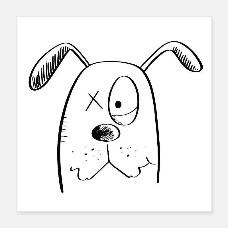 Cool Dog - Dogs - Comic Poster 16" x 16" (40x40 cm)