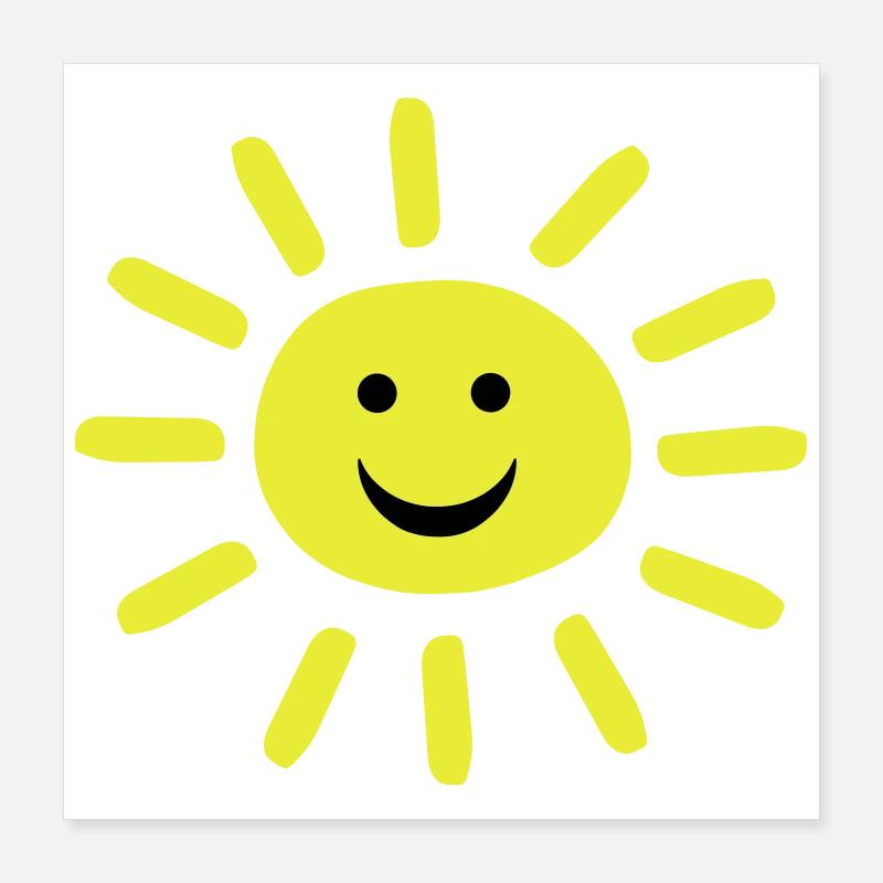 Smiley Summer Sun Poster 40x40 cm