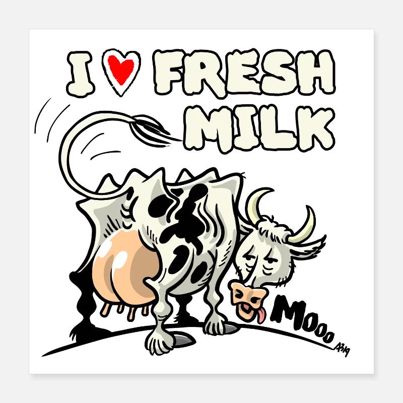 Milchkuh Poster 40x40 cm