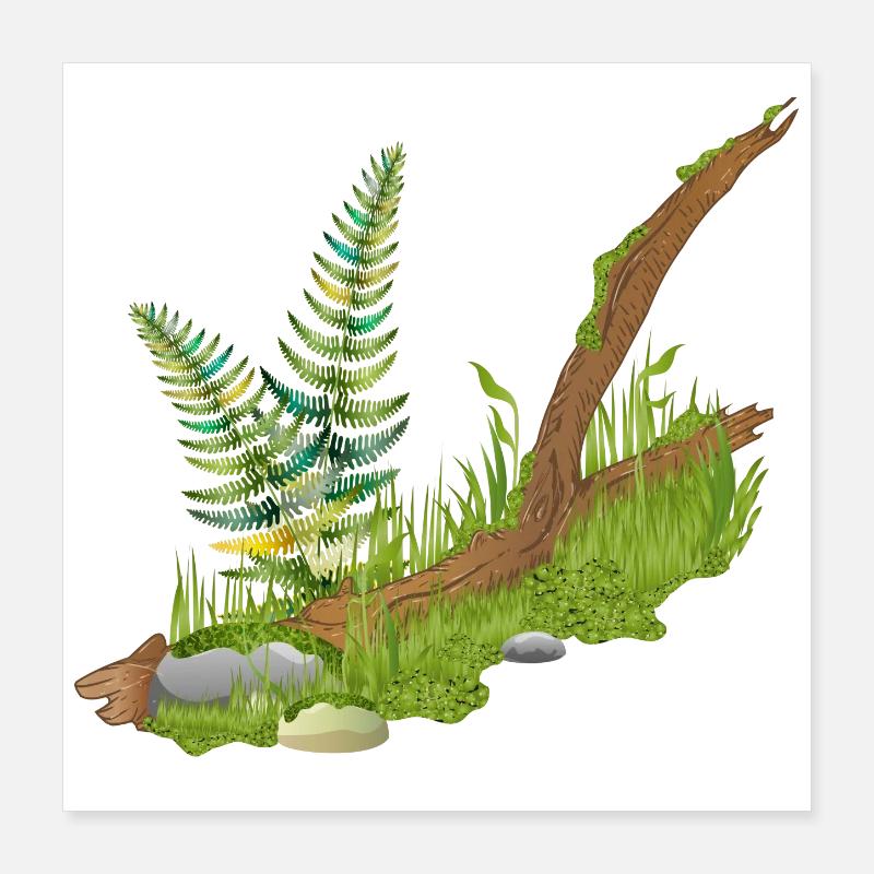 un morceau de branche de la mer en forêt Poster 40 x 40 cm