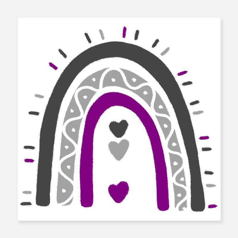 Boho Rainbow Ace Pride asexué Poster 40 x 40 cm
