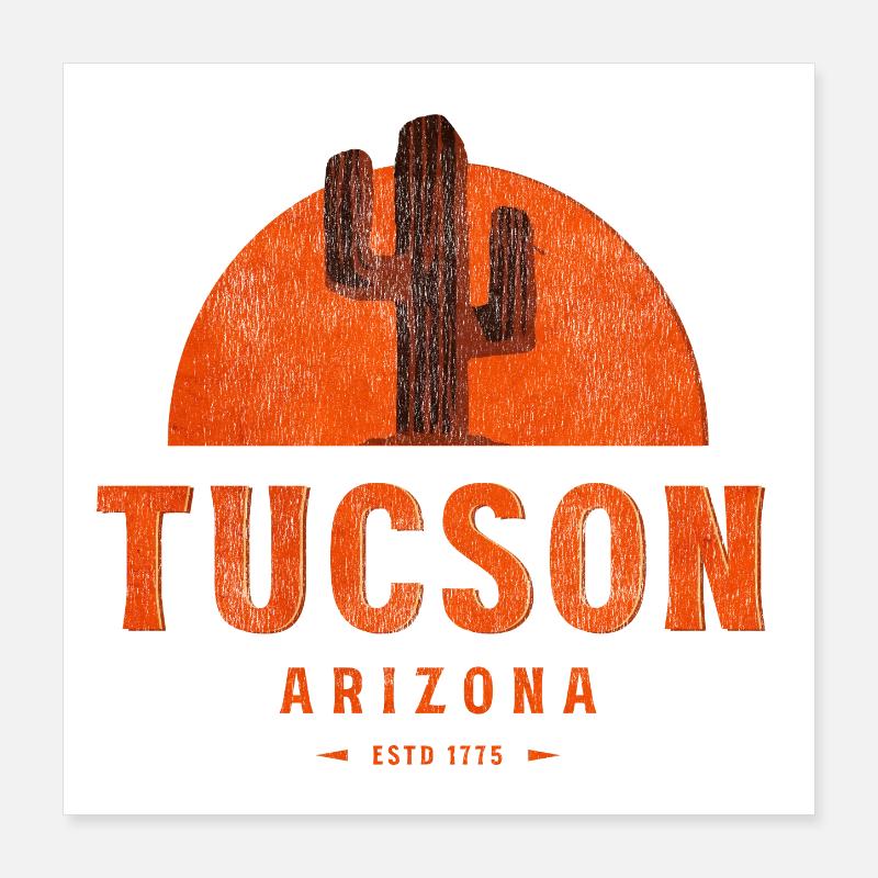 Tucson Sunset Cactus Poster 40 x 40 cm