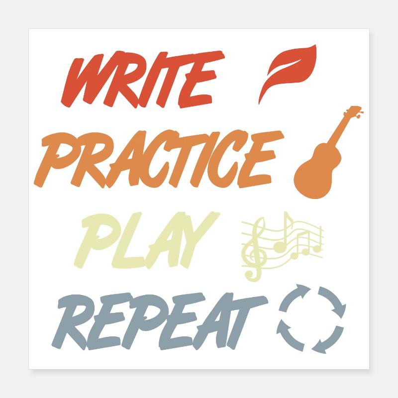 Ukulele Motivation Poster 16" x 16" (40x40 cm)