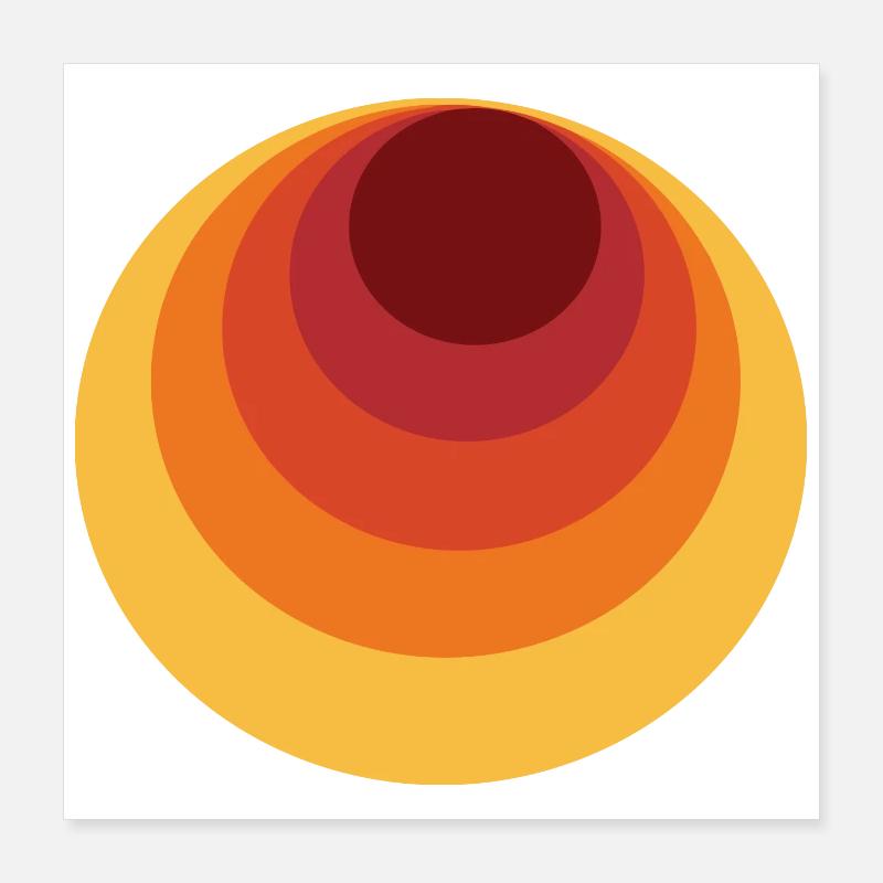Retro Circle Polka Dot Poster 16" x 16" (40x40 cm)