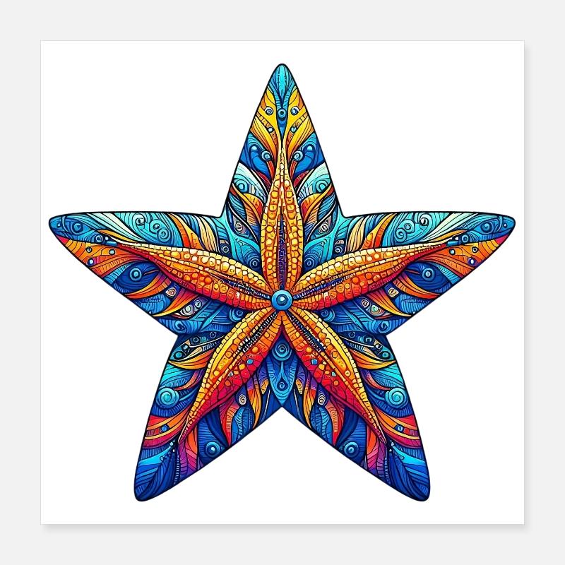 Seestern Poster 40x40 cm