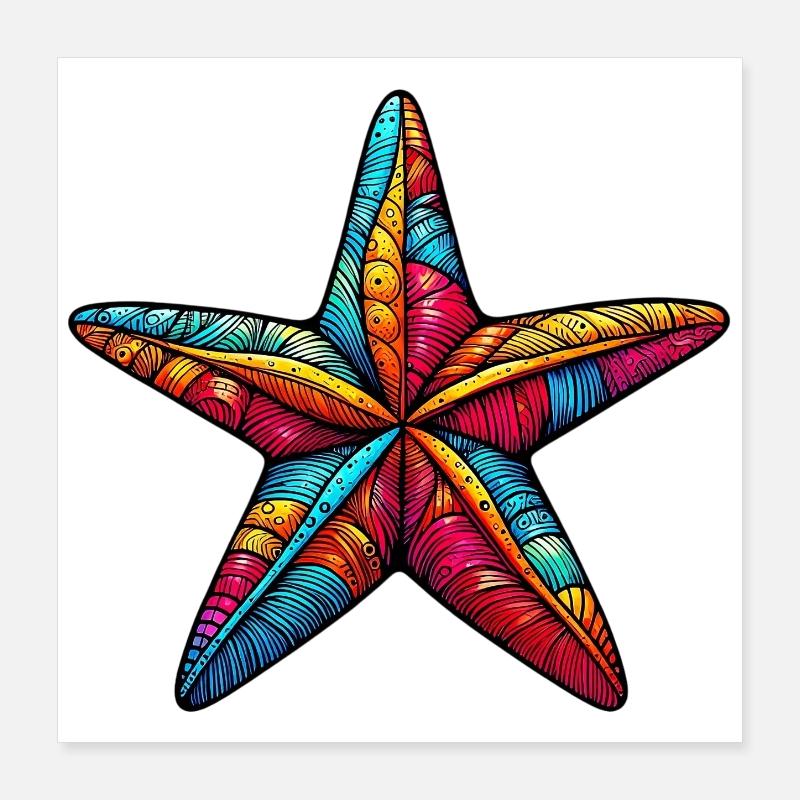 Seestern Poster 40x40 cm