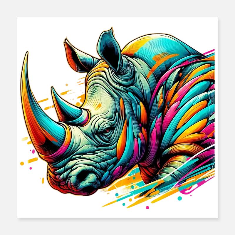 Nashorn Poster 40x40 cm