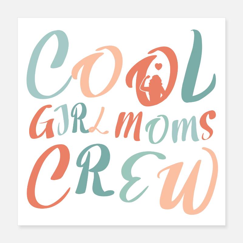 Cool Boy Moms Crew – Mom Life Design Poster 16" x 16" (40x40 cm)