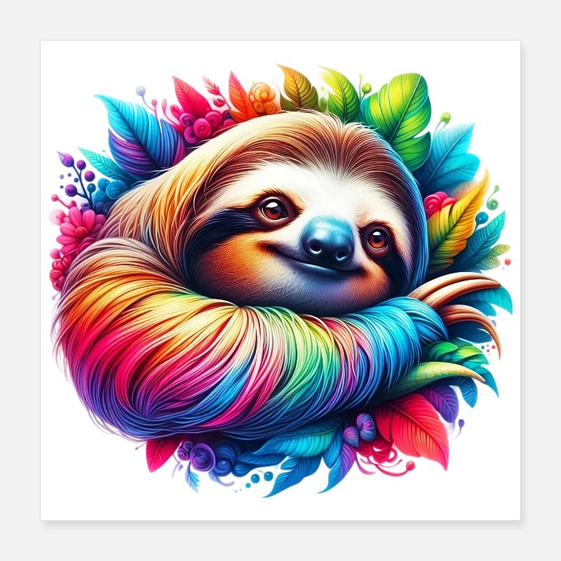 Sloth Poster 16" x 16" (40x40 cm)