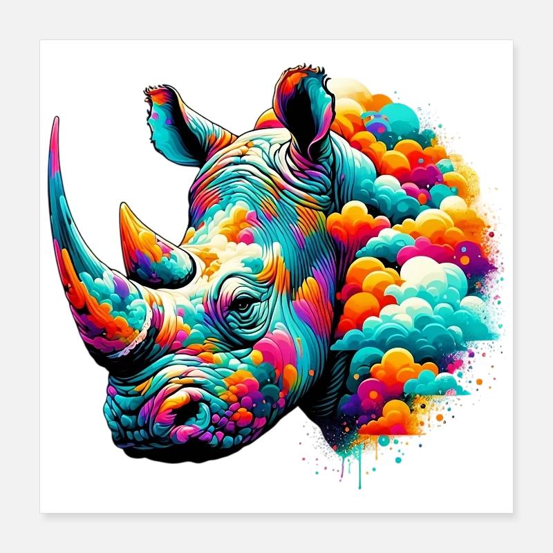 Rhinoceros Poster 16" x 16" (40x40 cm)