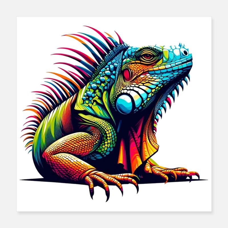 Iguana Poster 16" x 16" (40x40 cm)