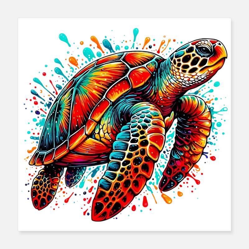 Tortue Poster 40 x 40 cm