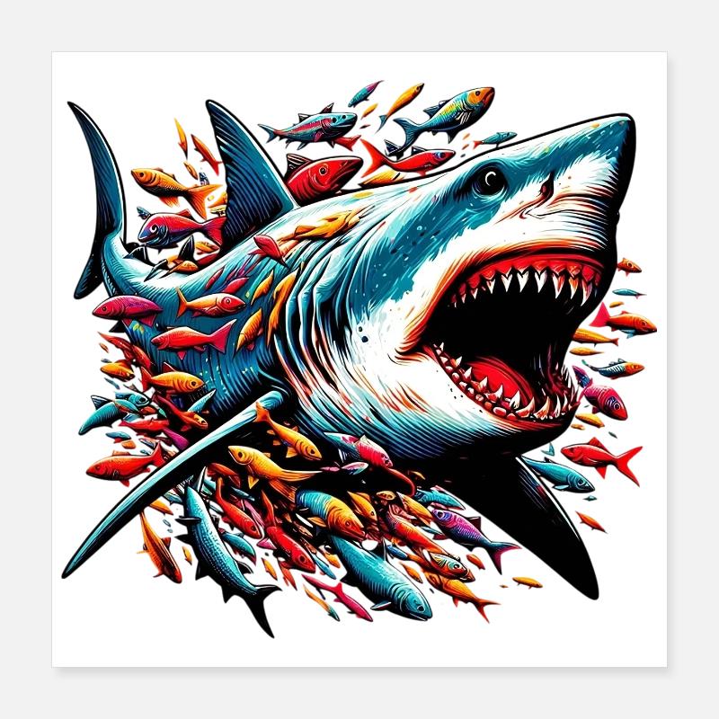 Requin Poster 40 x 40 cm