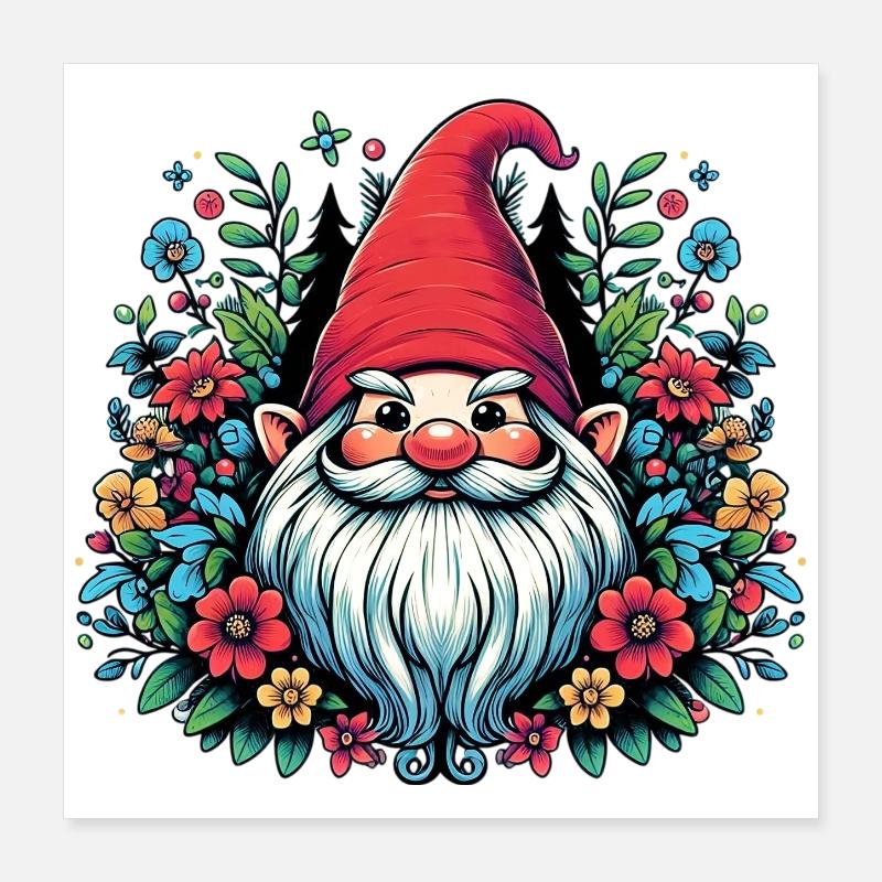 Gnome Poster 40 x 40 cm