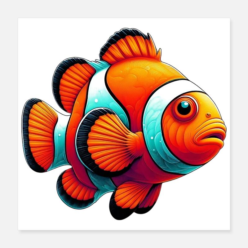 Clownfish Poster 16" x 16" (40x40 cm)