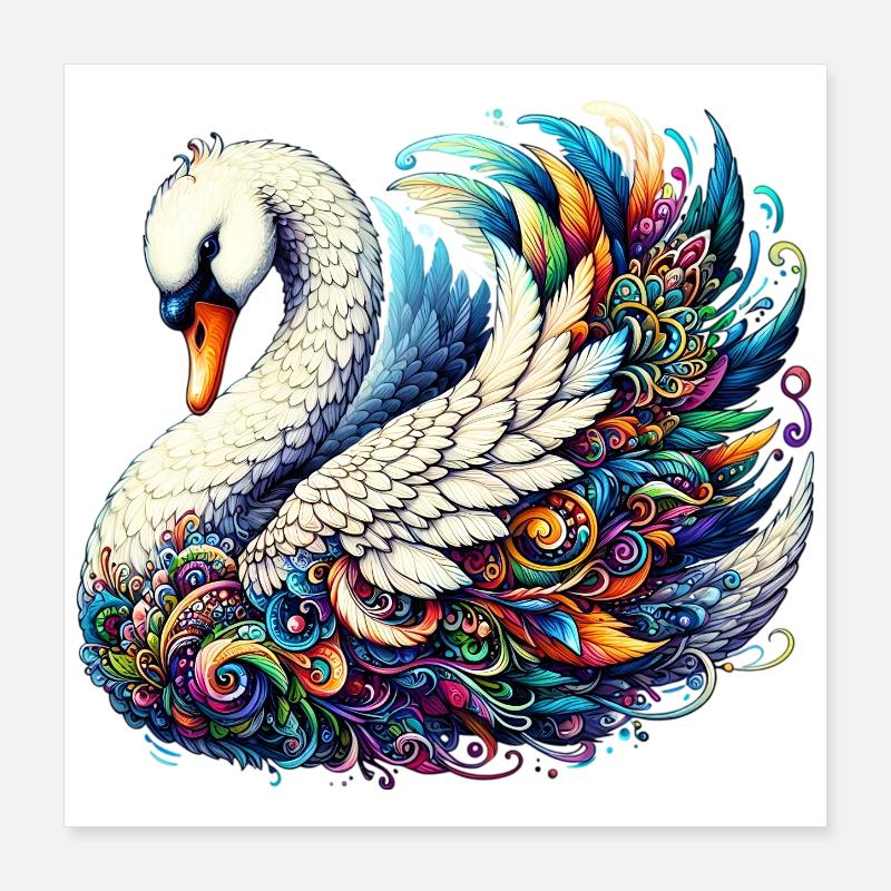 Swan Poster 16" x 16" (40x40 cm)