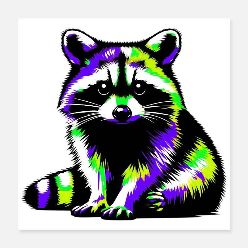 Waschbär Poster 40x40 cm