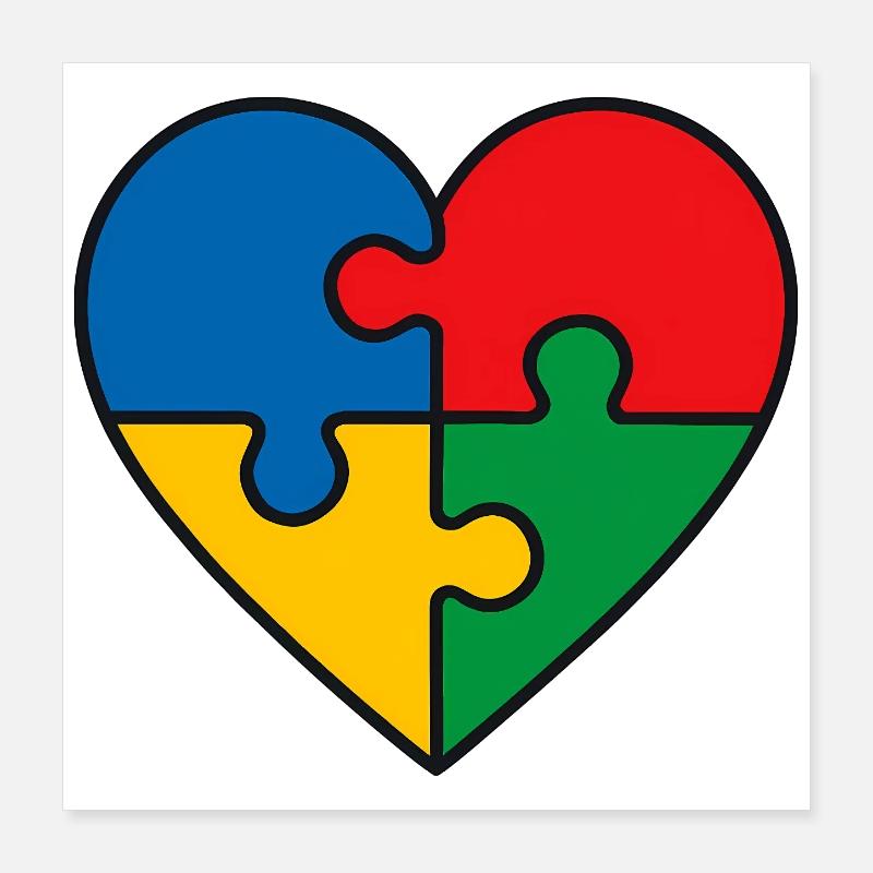 Puzzle Herz Poster 40x40 cm
