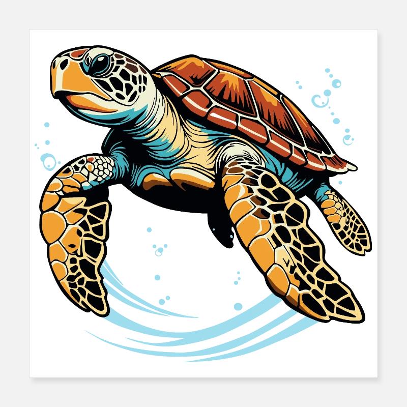 Sea turtle Poster 16" x 16" (40x40 cm)