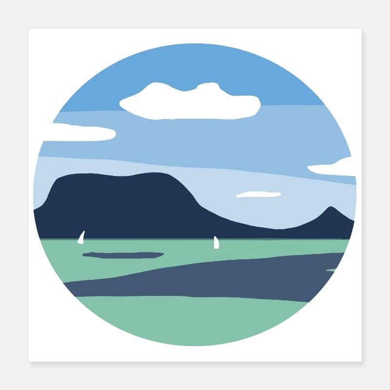 Balaton digital art Poster 16" x 16" (40x40 cm)