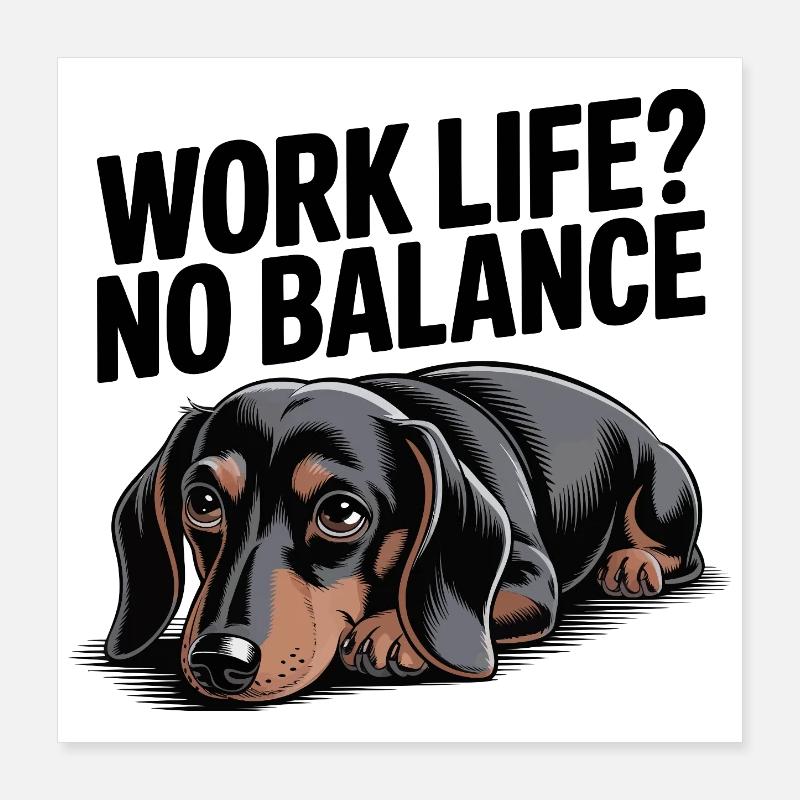 Chien teckel triste Poster 40 x 40 cm