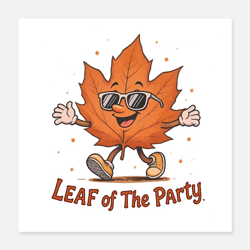 Blatt der Party Happy Fall Ernte Herbstblatt Poster 40x40 cm