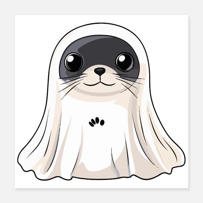 Robbe Tier Halloween Geist Poster 40x40 cm