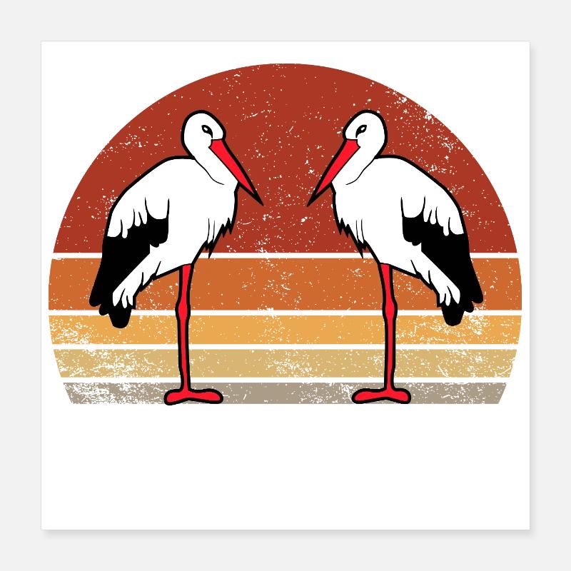 ALSACE VINTAGE CIGOGNE Poster 40 x 40 cm