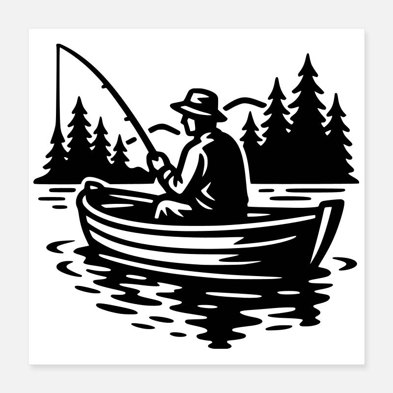 Angling - Poster 16" x 16" (40x40 cm) - white