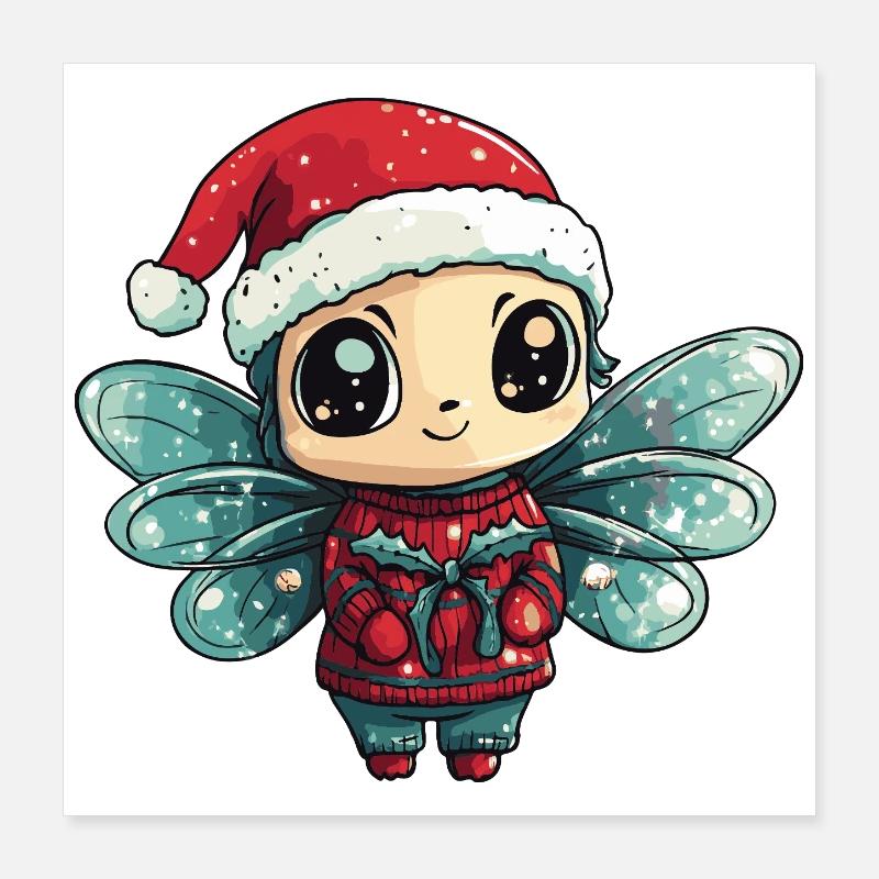 Noël Libellule Poster 40 x 40 cm