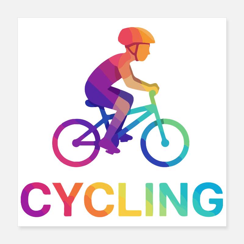 Vibrant Gradient Cyclist Kid Child Poster 40x40 cm