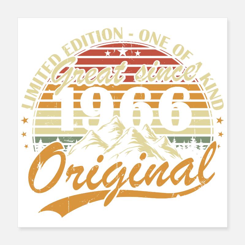 Original 1966 Vintage Vintage Anniversaire Rétro Poster 40 x 40 cm