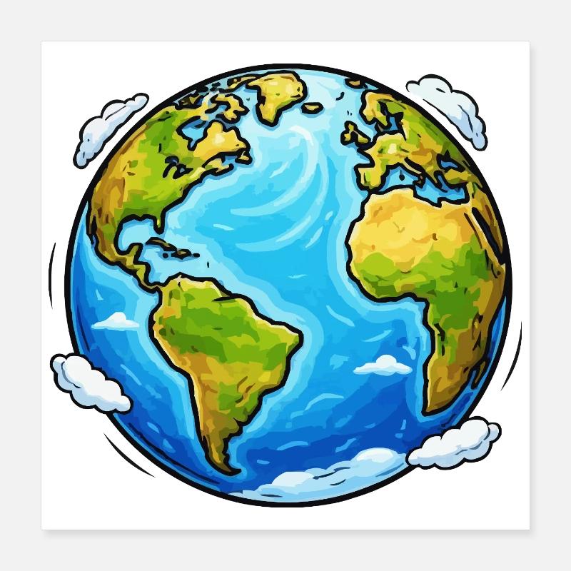 Planète Terre Poster 40 x 40 cm