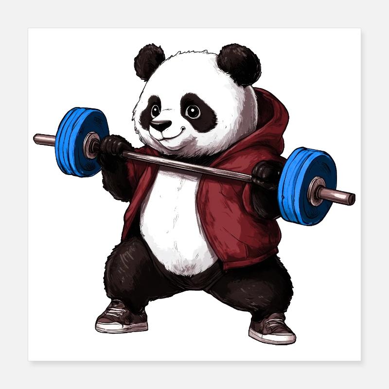 Panda avec barre Poster 40 x 40 cm