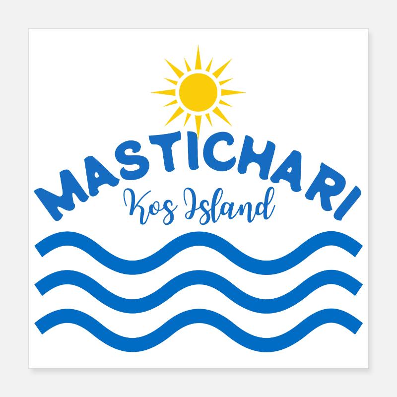 Mastichari Kos Island Sun Waves Poster 16" x 16" (40x40 cm)