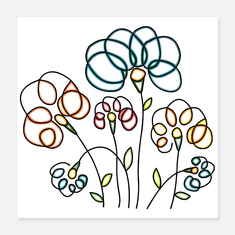Blumen Poster 40x40 cm