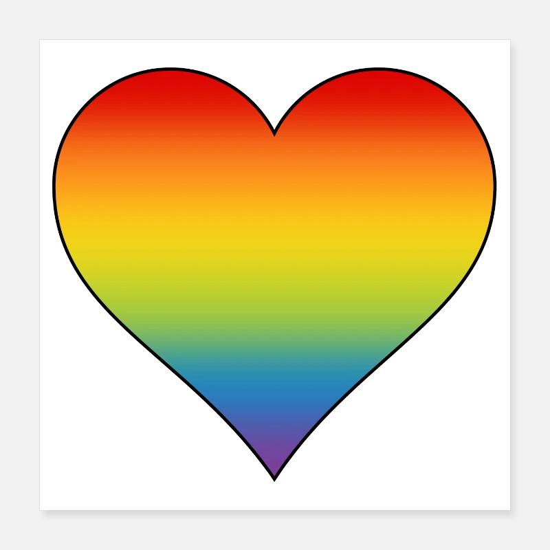 Rainbow Heart Poster 16" x 16" (40x40 cm)
