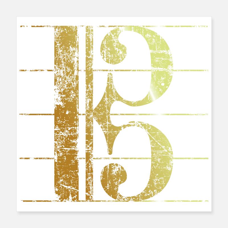Alto Clef Ancient Gold Poster 16" x 16" (40x40 cm)