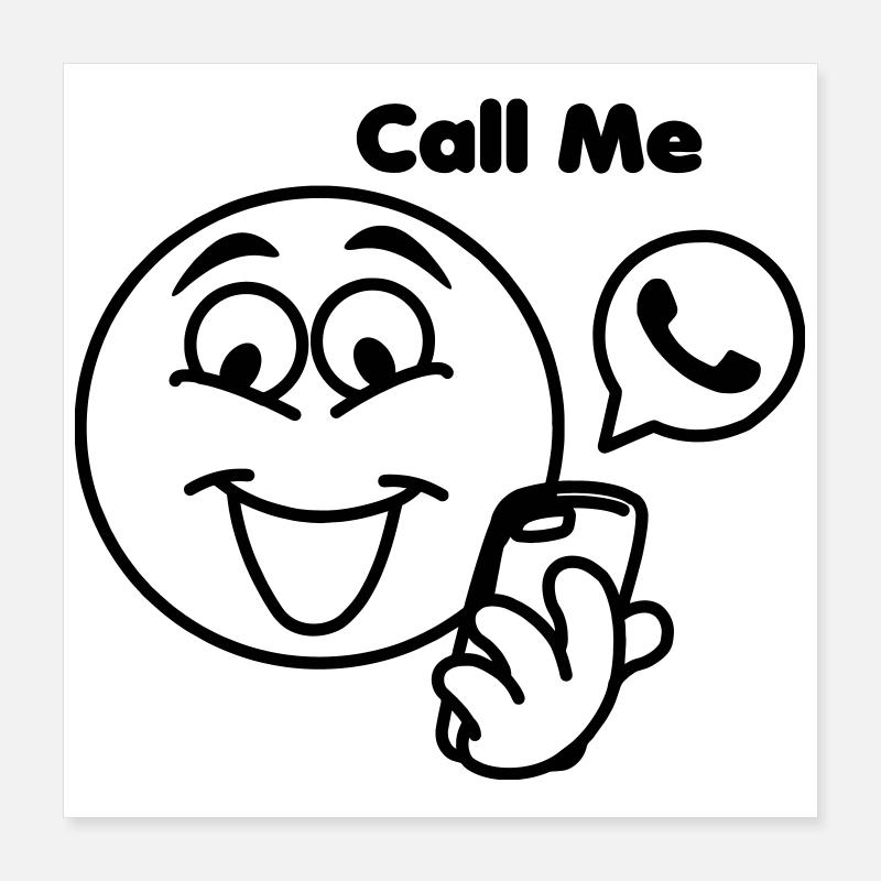 Steckkopf mit Telefon und SMS "Rufen Sie mich an Poster 40x40 cm