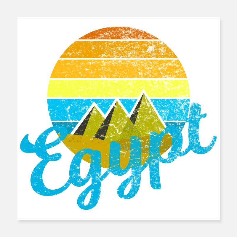 Egypt Egypt Le Caire Retro Vintage Pyramides vacances Poster 40 x 40 cm