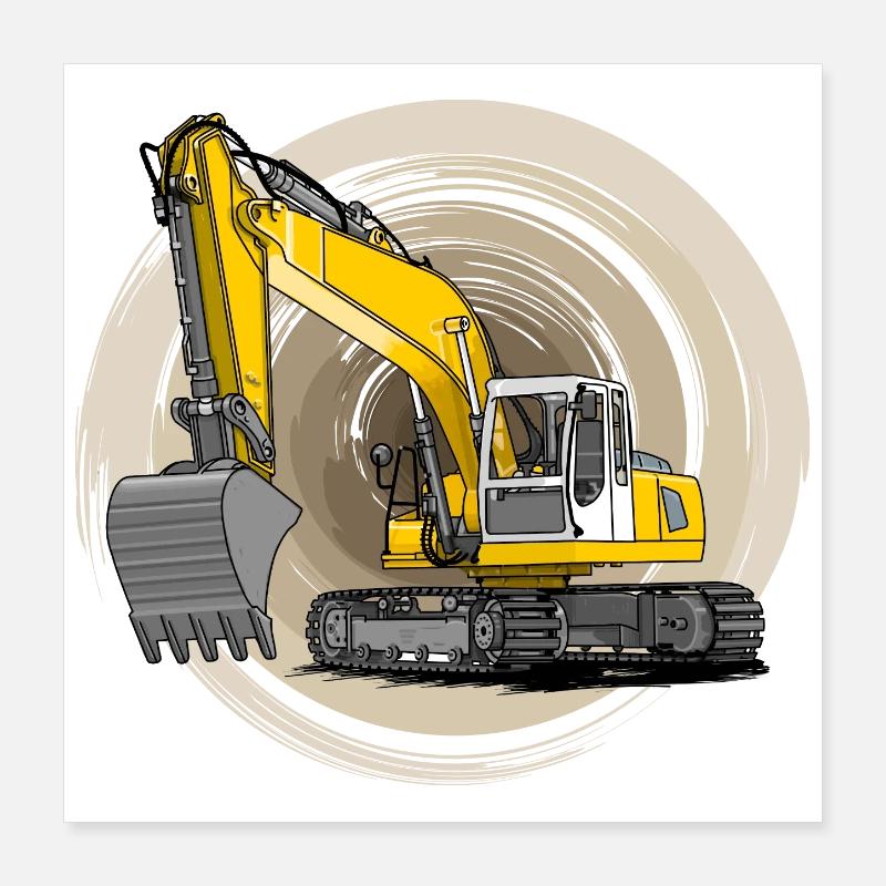 Bagger, Löffelbagger Poster 40x40 cm
