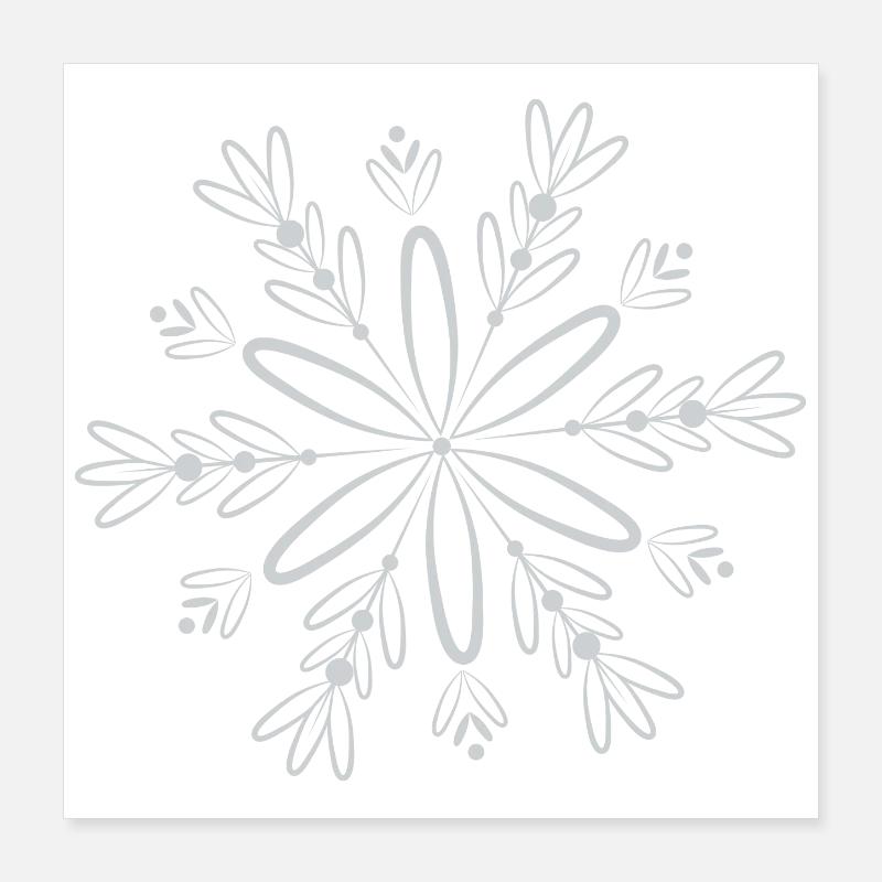 filigrane Schnee Kristall Blüte im Winter Poster 40x40 cm