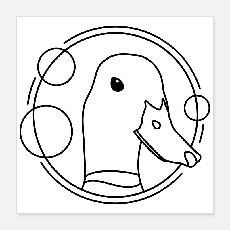 Duck in geometric design Poster 16" x 16" (40x40 cm)